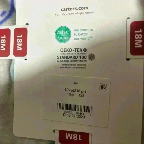 Carter's Baby's Fleece Sleepwear Close Foot Size 18Months 2 Way Zipper Football - Picture 5 of 5